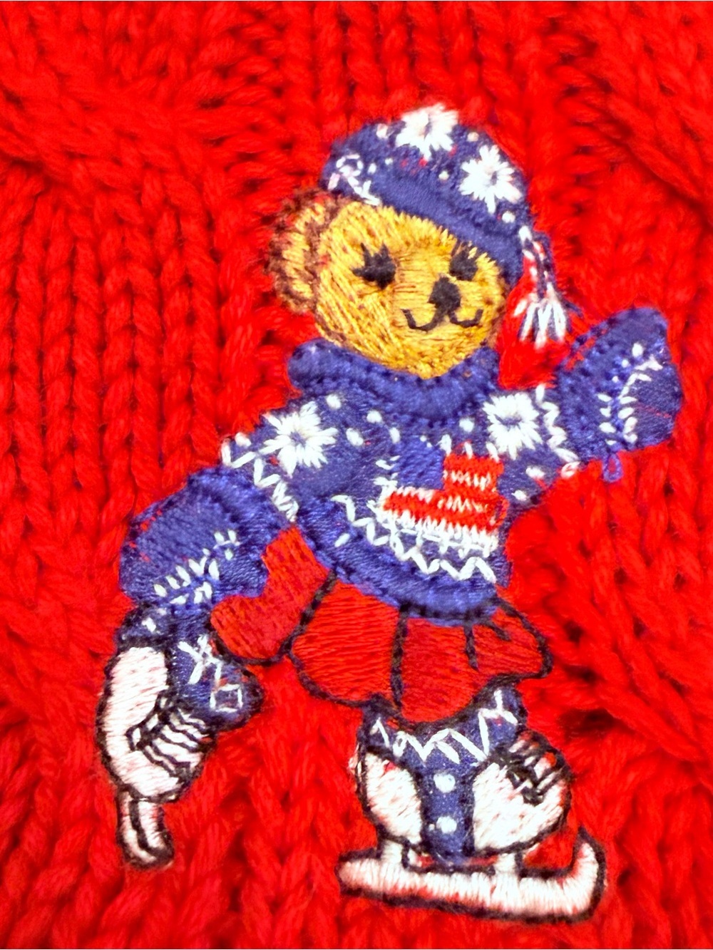 Ralph Lauren Women’s Polo Bear Cable Knit Sweater Red Sz S NWOT - Picture 7 of 15